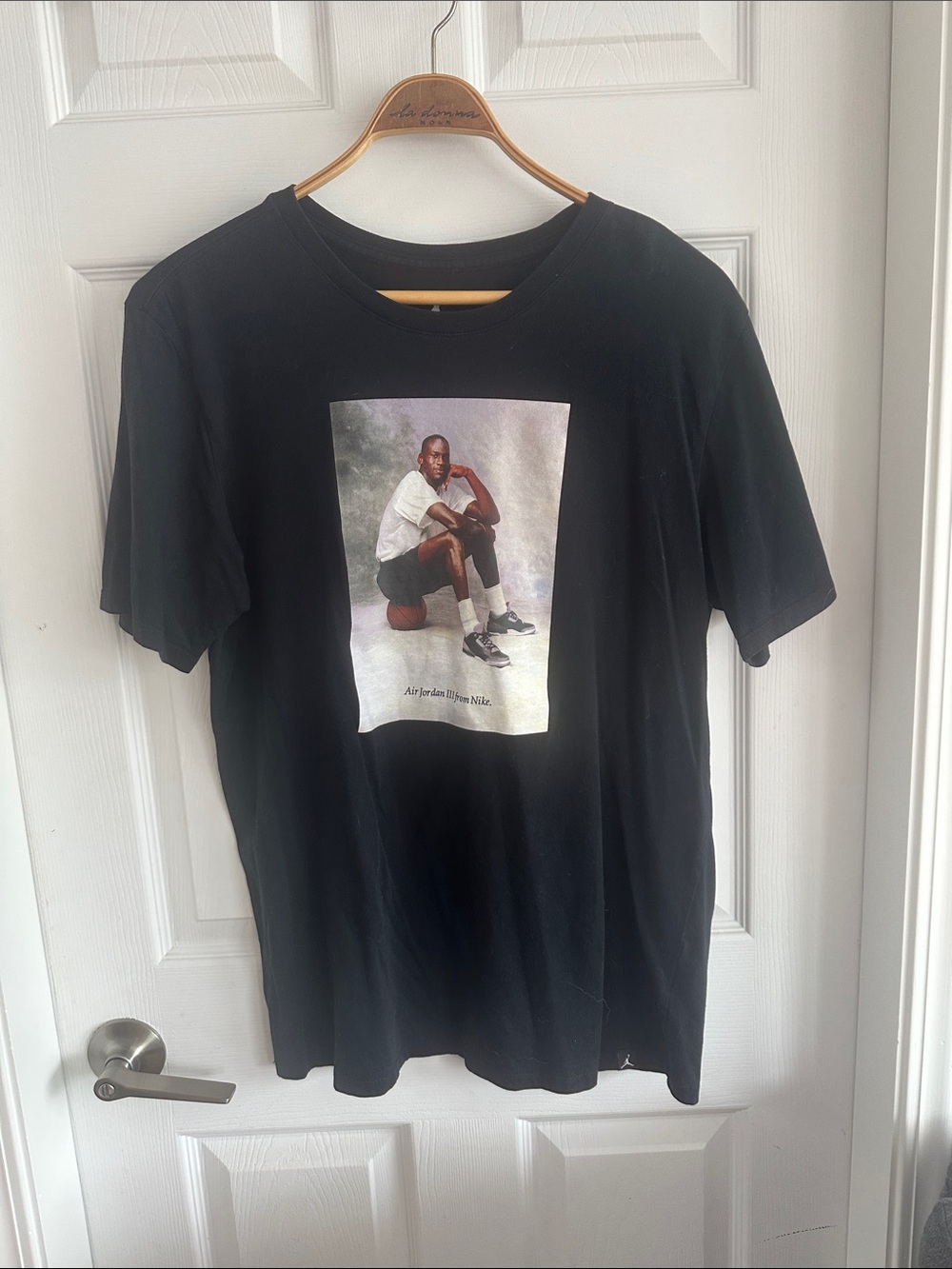 Black Graphic Air Jordan T-Shirt with Athletic Print